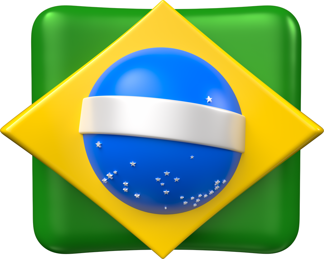 Brazil flag 3d render illustration