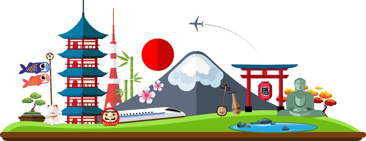 travel and landmark japan garphic design