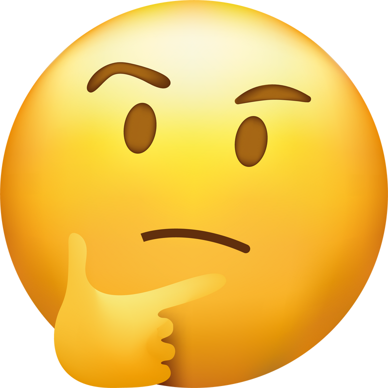 Thinking emoji. doodle emoticon. symbols. chat sticker. face and thumb
