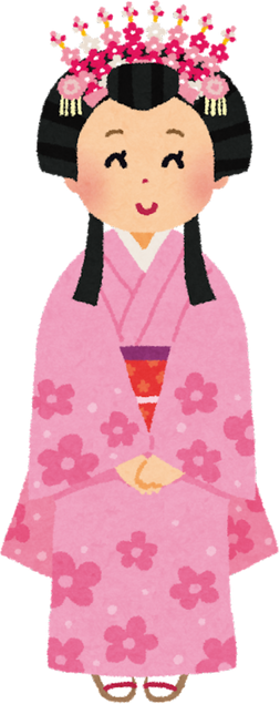 Illustration of a Japanese Princess in Traditional Kimono